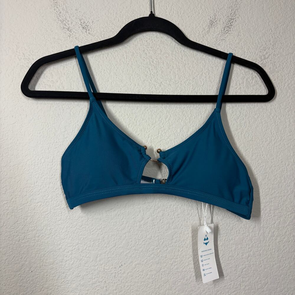 Beachsissi Size Small Bikini Top Emerald Green Keyhole Wireless Adjustable Strap